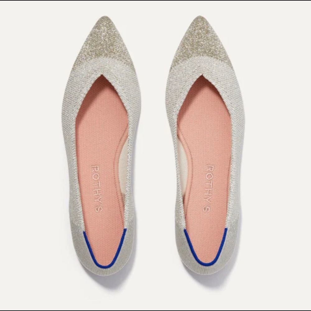 NEW | Limited Edition | ROTHY’S To the Point Diamond Metallic Flats sz. 7.5